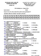 Đề kiểm tra 45 phút số 1 môn Hóa học Lớp 12 - Mã đề 209 - Năm học 2019-2020 - Trường THPT Yên Viên